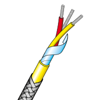 Stainless Steel Braided PVC Insulated Twisted Pair with Screen (105°C)