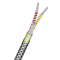 Stainless Steel Braided Fibreglass Insulated Flat Twin (480°C)