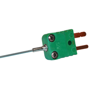 Platinum / Rhodium Sheathed Thermocouple with Miniature Plug