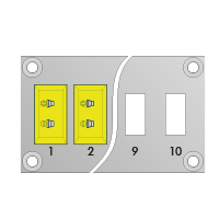 Miniature Connector Panels with Panel Mounting Holes and Numbered Channels * connectors sold separately