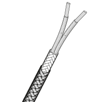 Ceramic Fibre Insulated Flat Twin with Inconel 600 Braid (1200°C)
